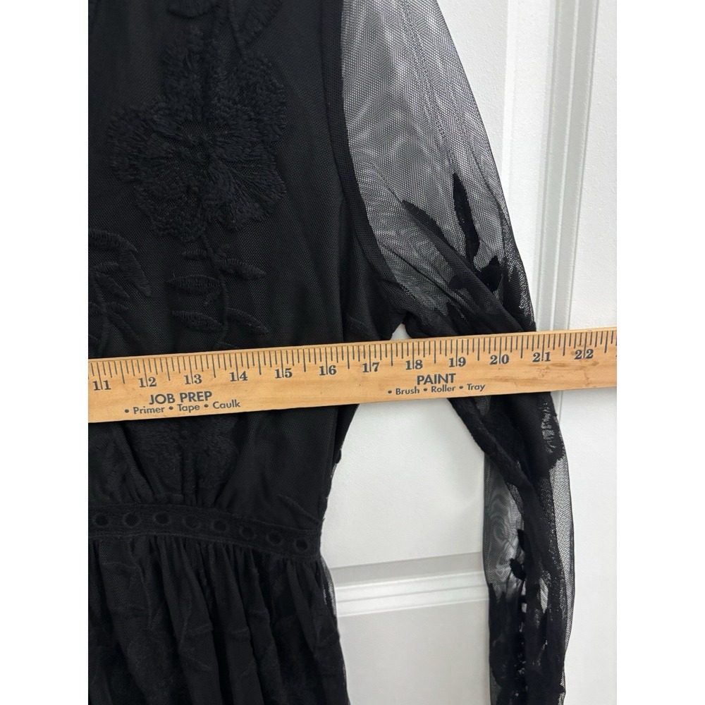 Altar'd State Black Embroidered Lace Maxi Dress M Whimsigoth Witchy Gothic 0354 - Picture 10 of 14
